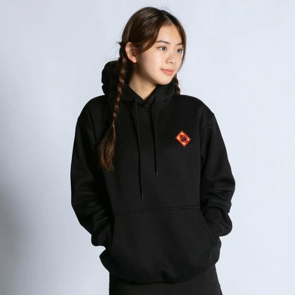 MYUUA CHINA チャイナ 刺繍フーディー BLACK