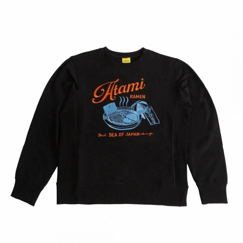 MYUUA ATAMI 熱海ビーチ 刺繍スウェット BLACK