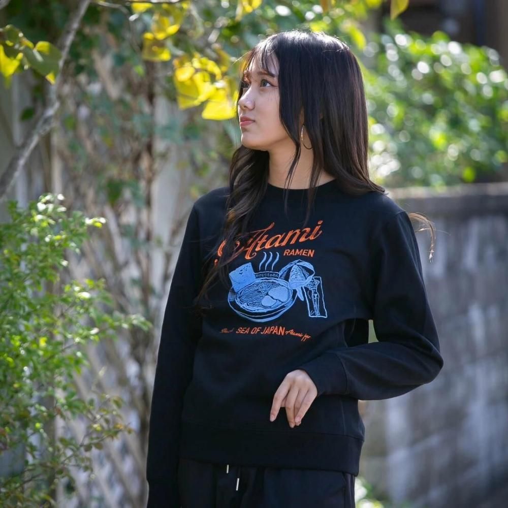 MYUUA ATAMI 熱海ビーチ 刺繍スウェット BLACK