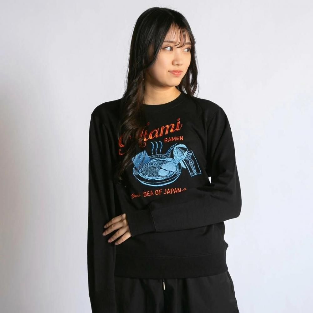 MYUUA ATAMI 熱海ビーチ 刺繍スウェット BLACK