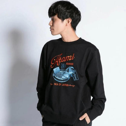 MYUUA ATAMI 熱海ビーチ 刺繍スウェット BLACK