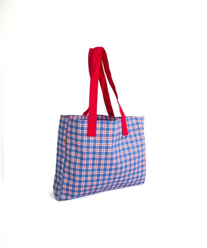 MYUUA BOX トートバッグ BLUE CHECK