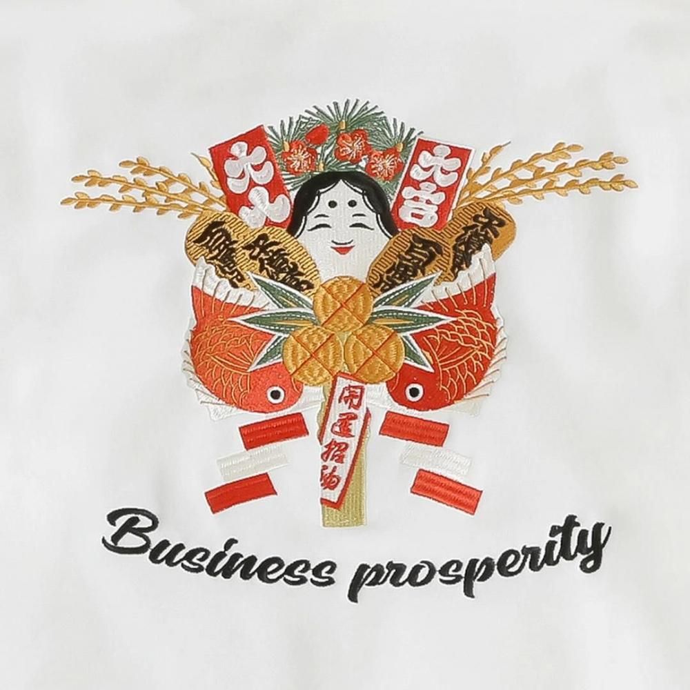 MYUUA JAPAN 熊手 刺繍フーディー WHITE