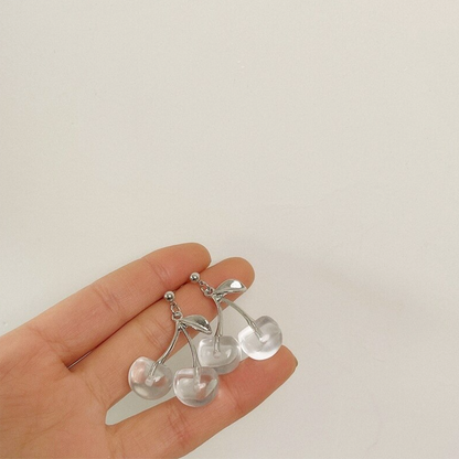 Purple Cream クリアチェリーピアス P793