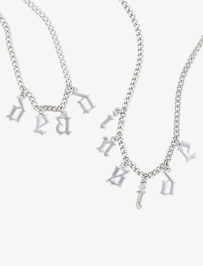 Dead Inside Logo Motif Necklace Set SILVER