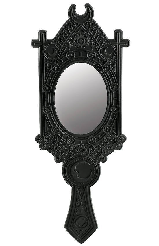 Restyle Fortune Teller Mirror with Crescent and zodiac signs BLACK