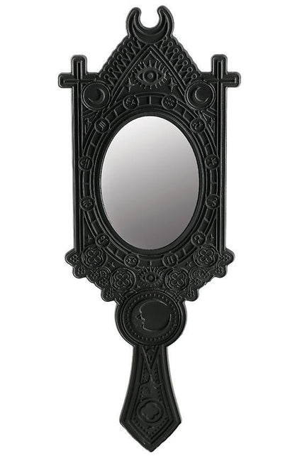 Restyle Fortune Teller Mirror with Crescent and zodiac signs BLACK