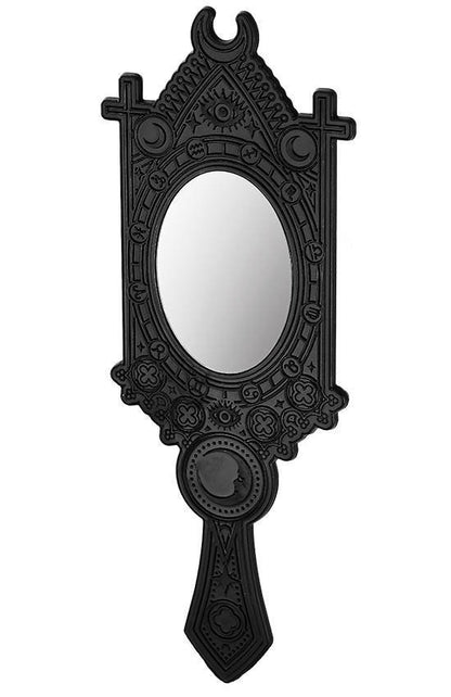 Restyle Fortune Teller Mirror with Crescent and zodiac signs BLACK
