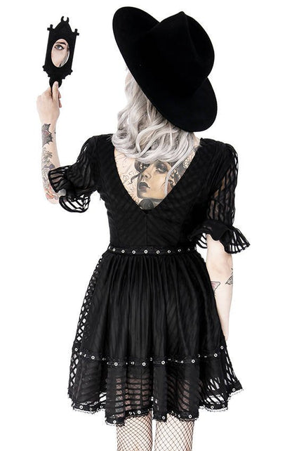 Restyle Fortune Teller Mirror with Crescent and zodiac signs BLACK