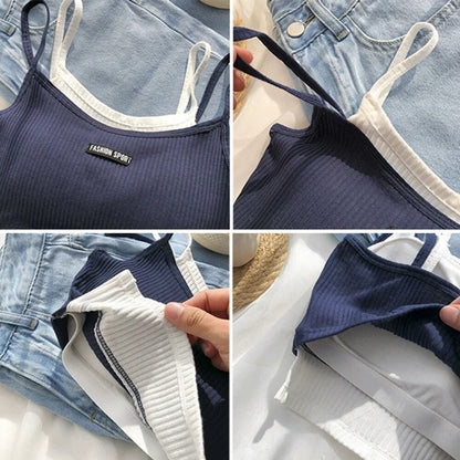 ALTROSE カップ付き レイヤード キャミソール ブラトップ BLACK