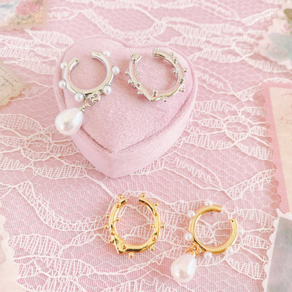 Purple Cream Pearl Ear Cuff Set P906