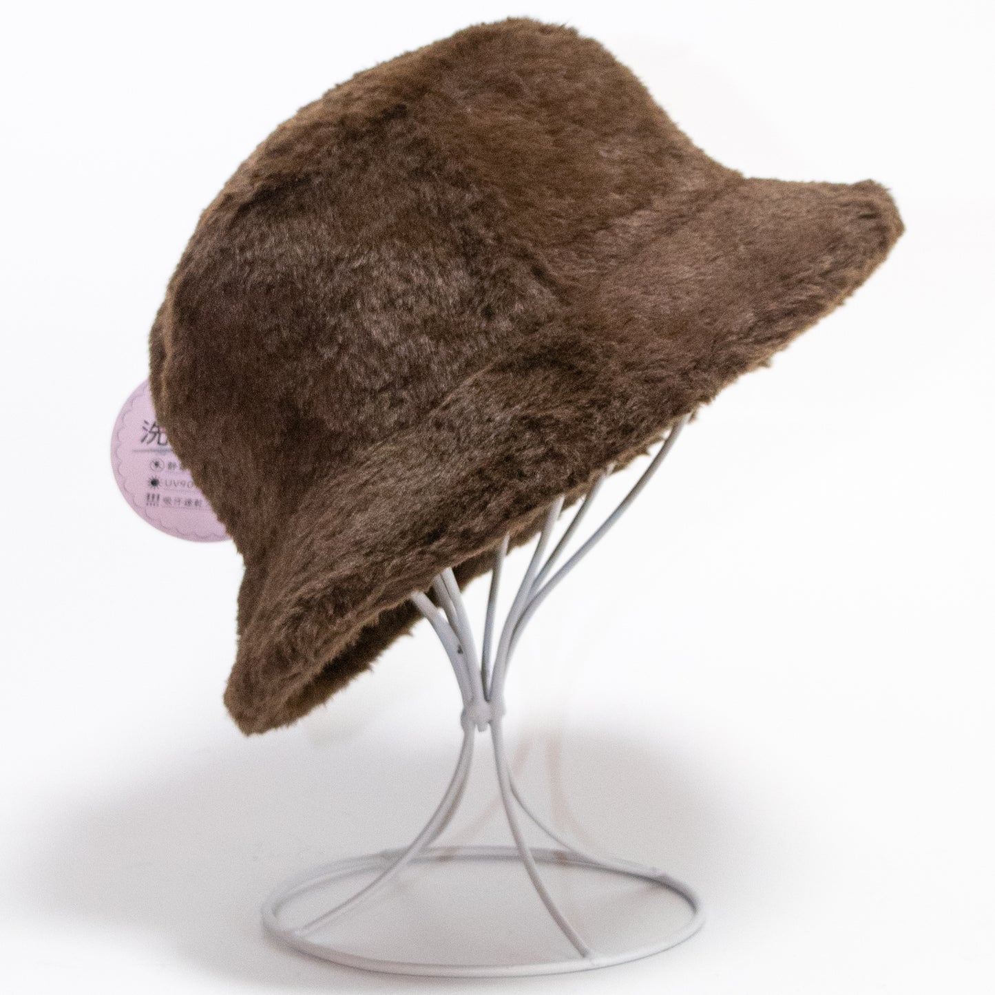 milsa Eco Fur Bucket Hat, Machine Washable, Brown
