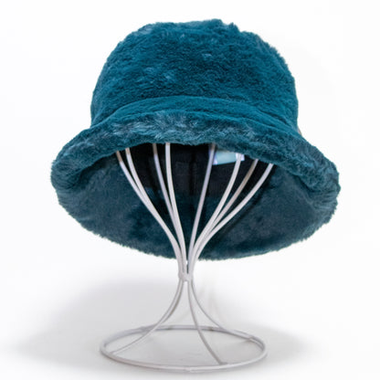 milsa Eco Fur Bucket Hat Machine Washable Blue Green
