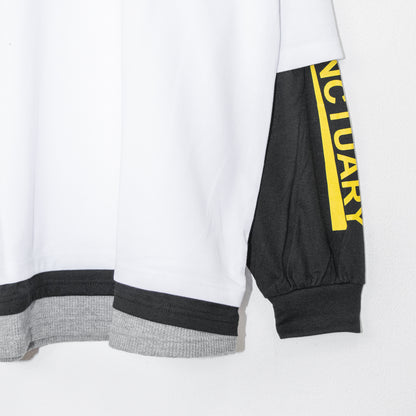 フェイクレイヤード ポンチ ロンT WHITE