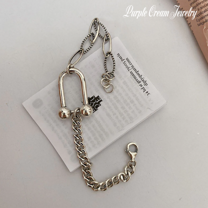 Purple Cream チェーンブレスレット P1041