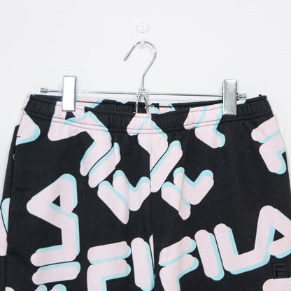 FILA Total Pattern Crew Sweat Shorts FM5645 BLACK