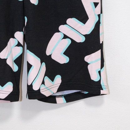 FILA Total Pattern Crew Sweat Shorts FM5645 BLACK