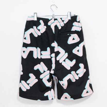FILA Total Pattern Crew Sweat Shorts FM5645 BLACK