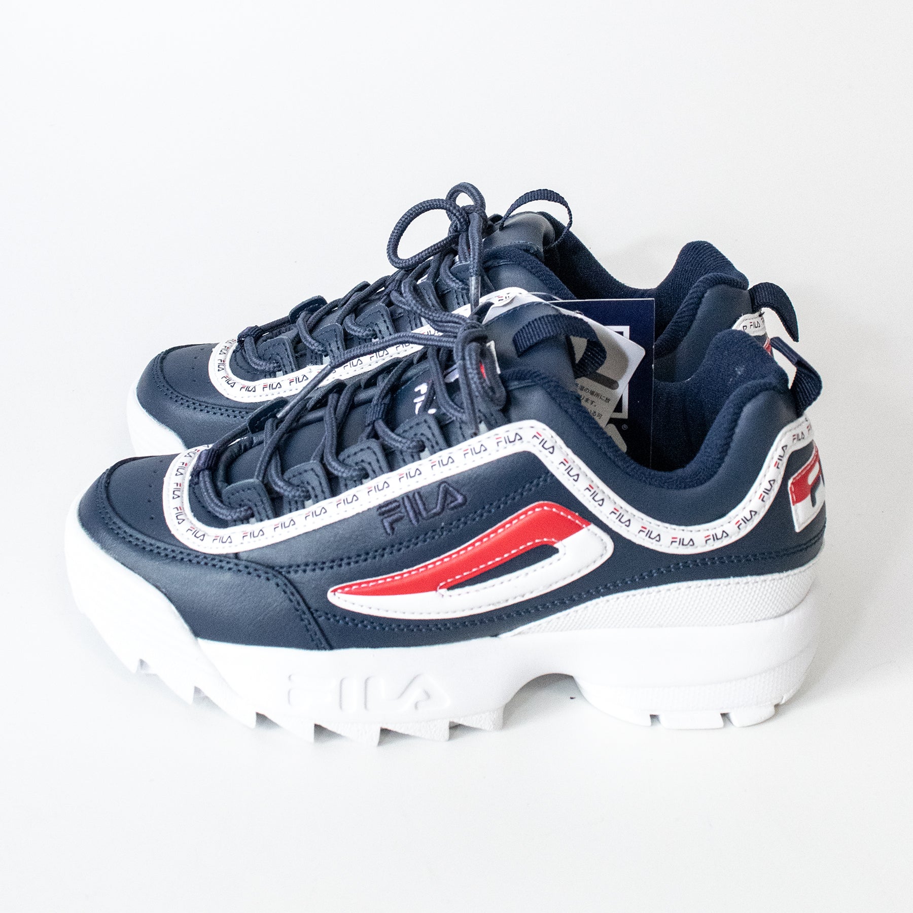 FILA DISRUPTOR PREMIUM REPEAT Disruptor platform sneakers in NAVY