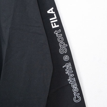 FILA HERITAGE Logo Sleeve Long T-Shirt BLACK FM9807