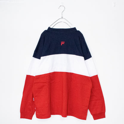 FILA COLOR BLOCK L/S Tシャツ Navy/Red