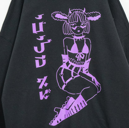 TRACY x NOIKISU ガーターガール Sweatshirt BLACK