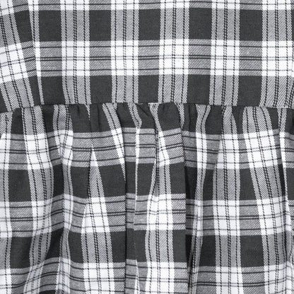 Glitters For Dinner Black &amp; Grey Tartan Baby Doll Dress Tartan Check Dress BLACK