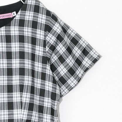 Glitters For Dinner Black &amp; Grey Tartan Baby Doll Dress Tartan Check Dress BLACK