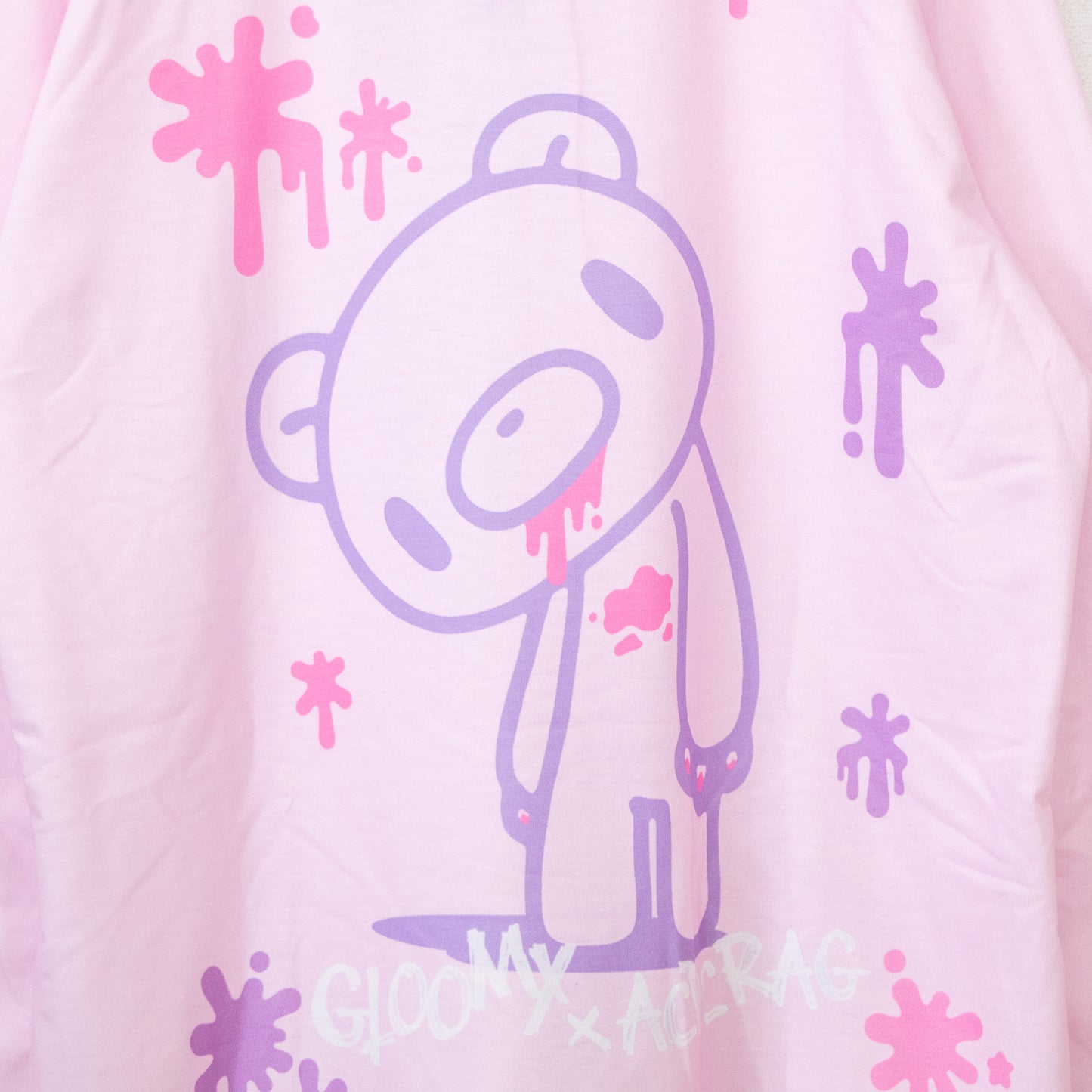 ACDC RAG Pastel Gloomy Plus Size Bear Ear Hoodie PINK