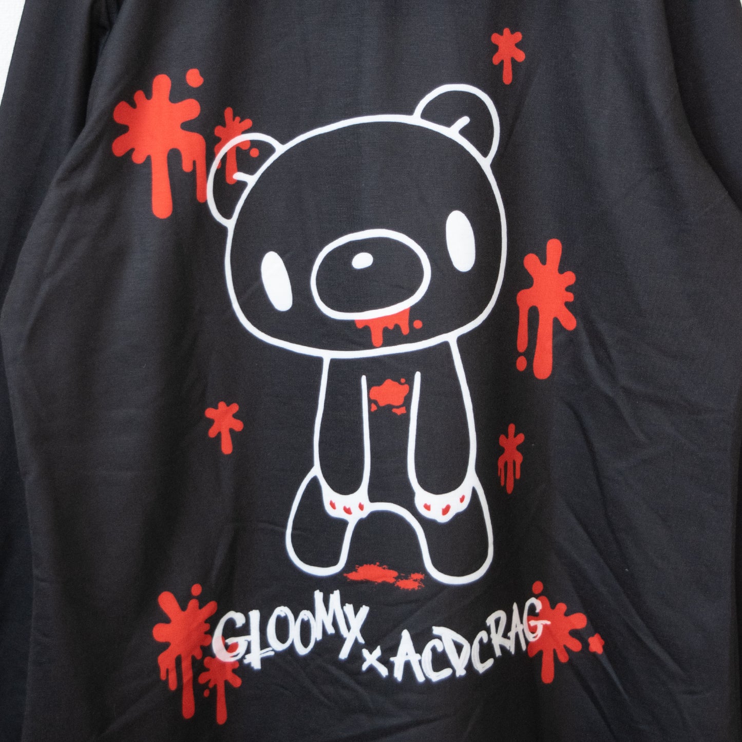 ACDC RAG Dark Gloomy Bear Ears Hoodie Black Red