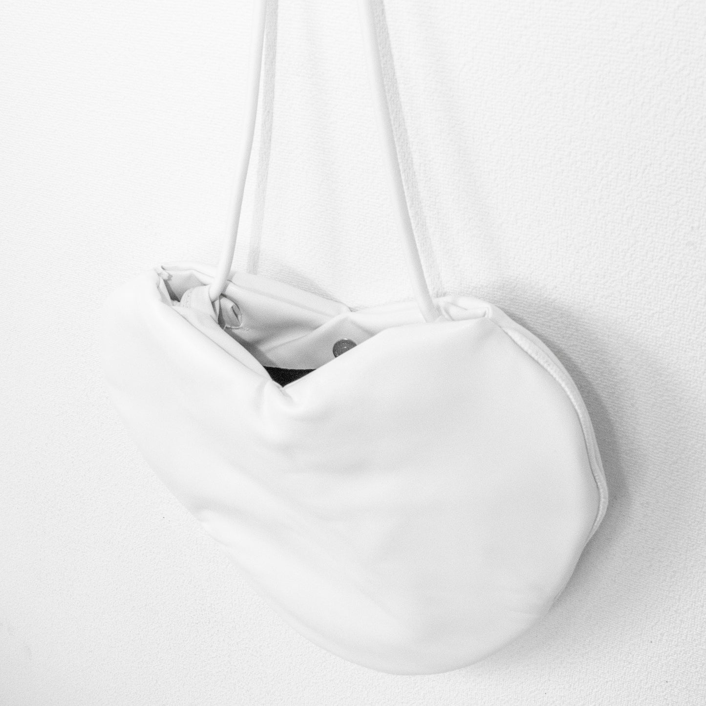 Heart-shaped flat tote bag WHITE