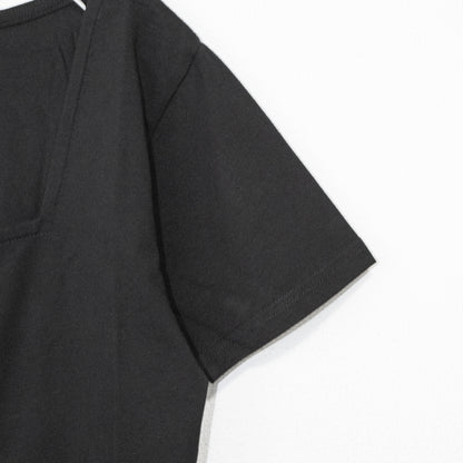 フロントホック 半袖Tシャツ BLACK