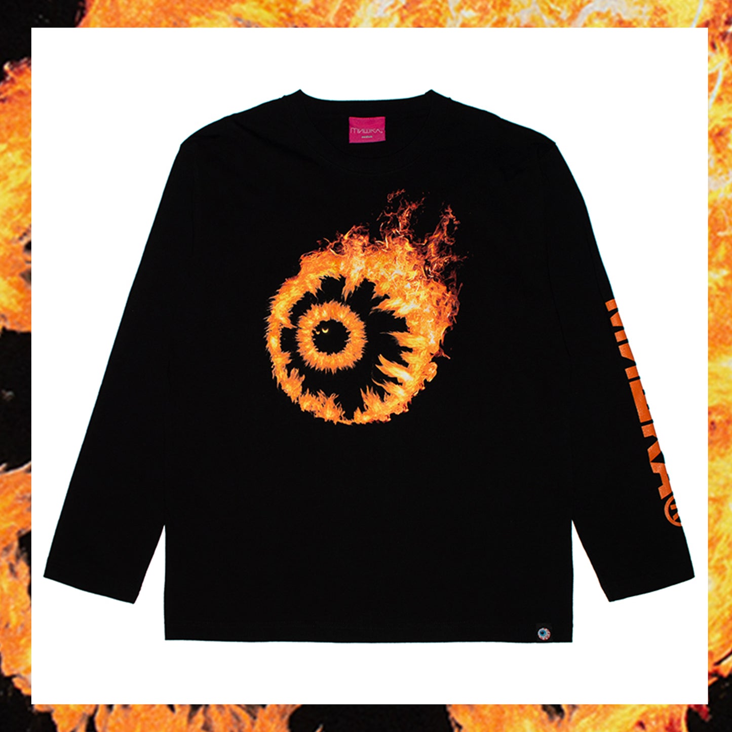 MISHKA FLAMING KEEP WATCH L/S Tシャツ Black/91523BLACK