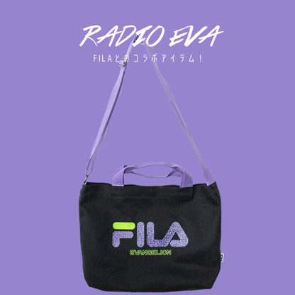 FILA x RADIO EVA Monogram Logo Tote Bag EVANGELION LIMITED BLACK