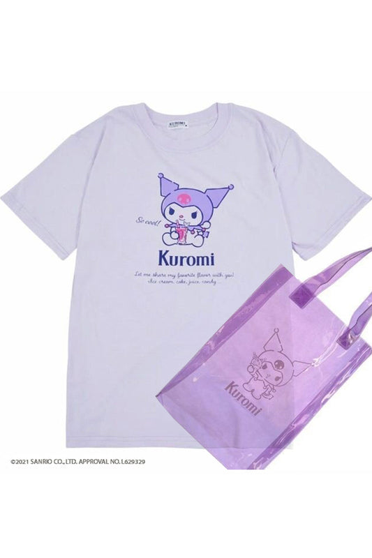 Kuromi PVC bag included short sleeve T-shirt PURPLE