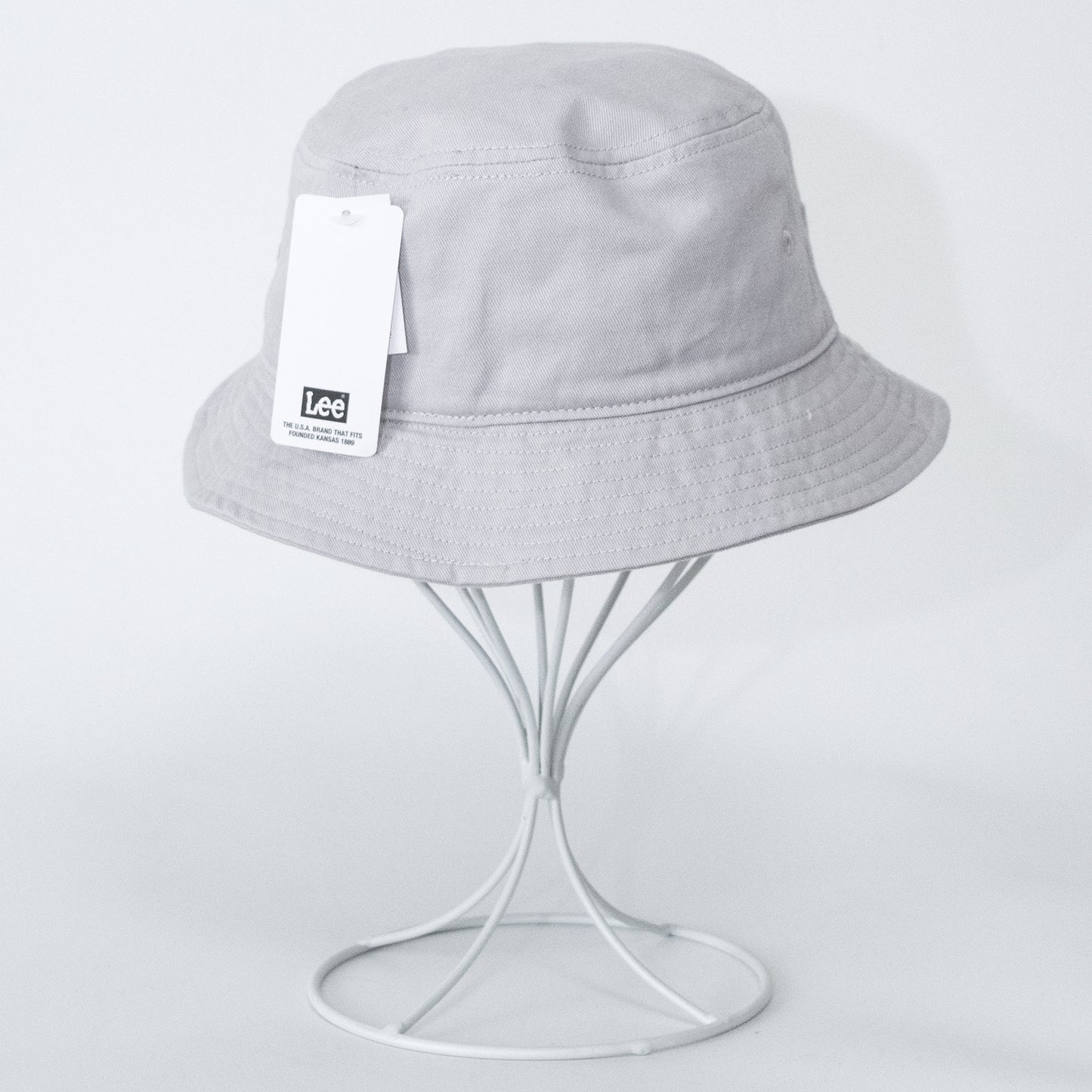 Lee logo embroidered bucket hat GRAY