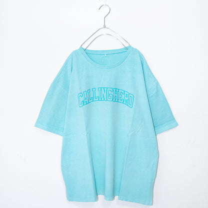 College logo print short sleeve T-shirt Mint Blue