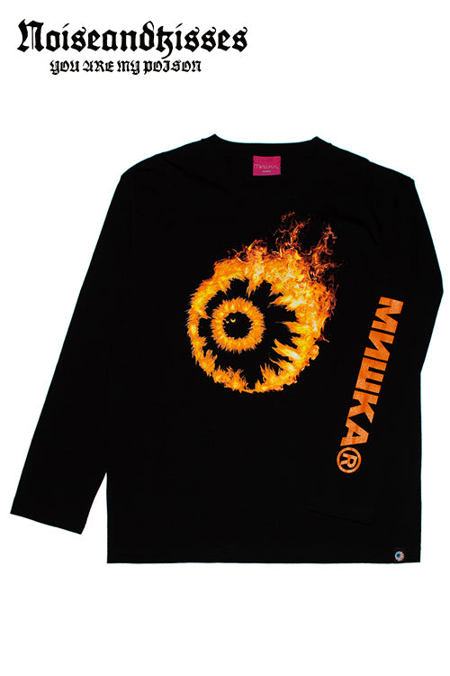 MISHKA FLAMING KEEP WATCH L/S Tシャツ Black/91523BLACK
