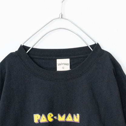 パックマン 公式 レトロキャラ プリント 半袖Tシャツ BLACK