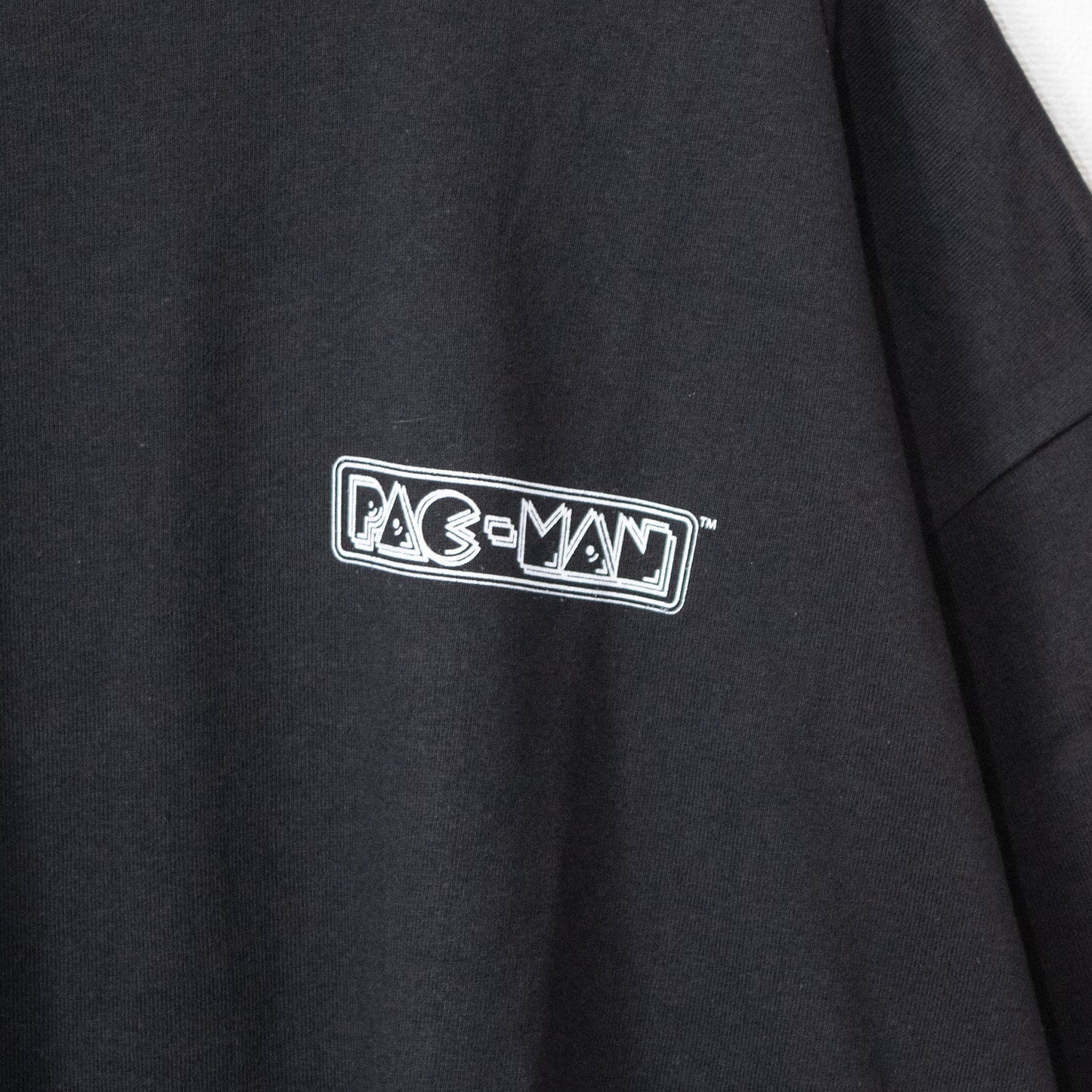 パックマン 公式 迷図プリント 半袖 オーバーサイズ Tシャツ BLACK