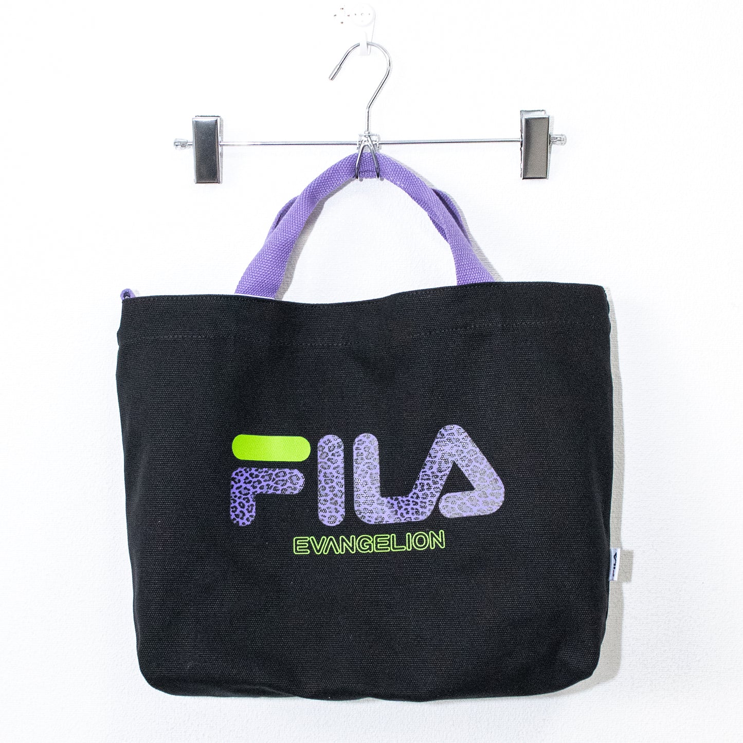 FILA x RADIO EVA Monogram Logo Tote Bag EVANGELION LIMITED BLACK