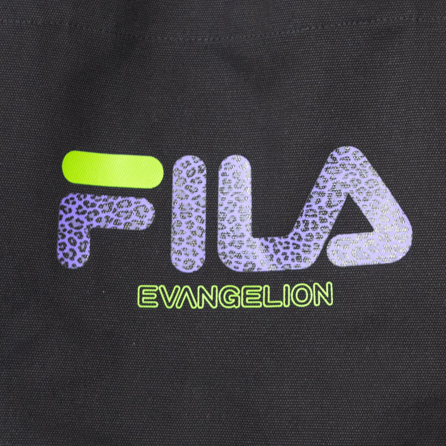 FILA x RADIO EVA Monogram Logo Tote Bag EVANGELION LIMITED BLACK