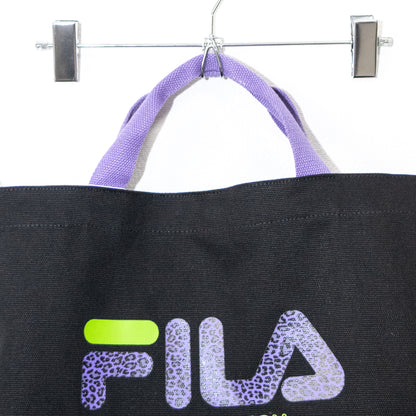 FILA x RADIO EVA Monogram Logo Tote Bag EVANGELION LIMITED BLACK