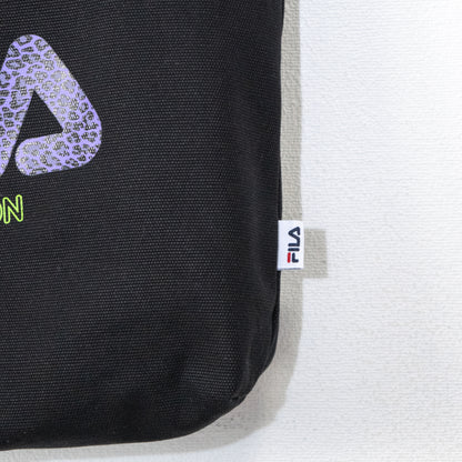 FILA x RADIO EVA Monogram Logo Tote Bag EVANGELION LIMITED BLACK