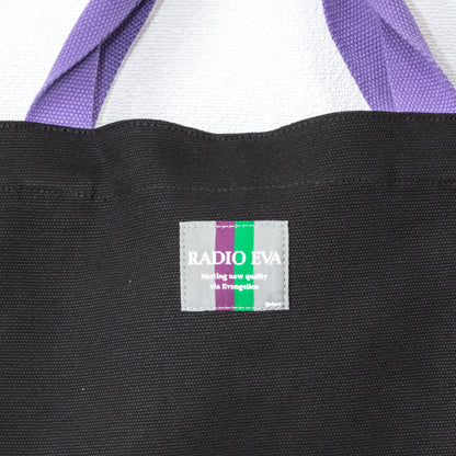 FILA x RADIO EVA Monogram Logo Tote Bag EVANGELION LIMITED BLACK