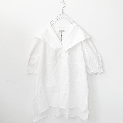 Brown&amp;Street Back flap short sleeve shirt WHITE