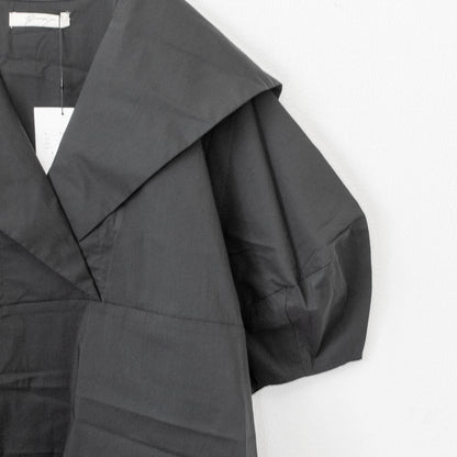 Brown&amp;Street Back flap short sleeve shirt BLACK