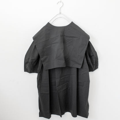 Brown&amp;Street Back flap short sleeve shirt BLACK