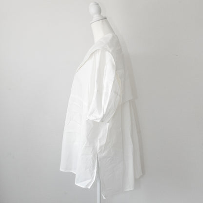 Brown&amp;Street Back flap short sleeve shirt WHITE