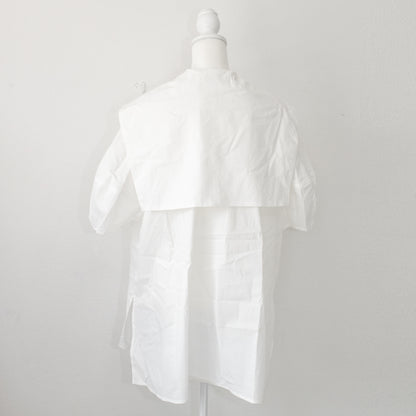 Brown&amp;Street Back flap short sleeve shirt WHITE